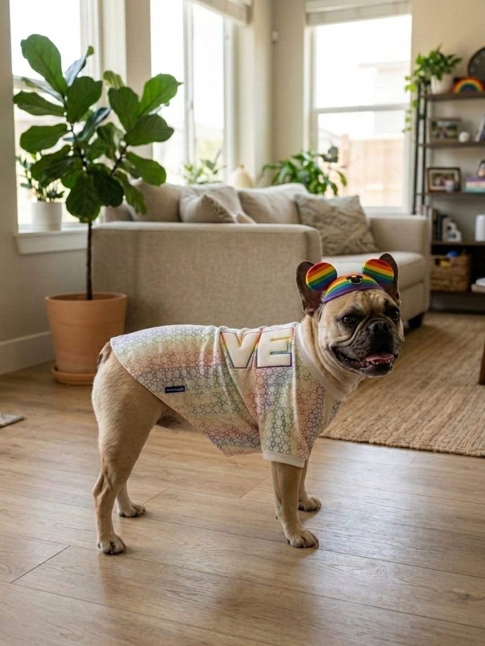 Disney Parks Rainbow Pride Mickey Mouse Spirit Jersey Dog Pet Size XL LOVE